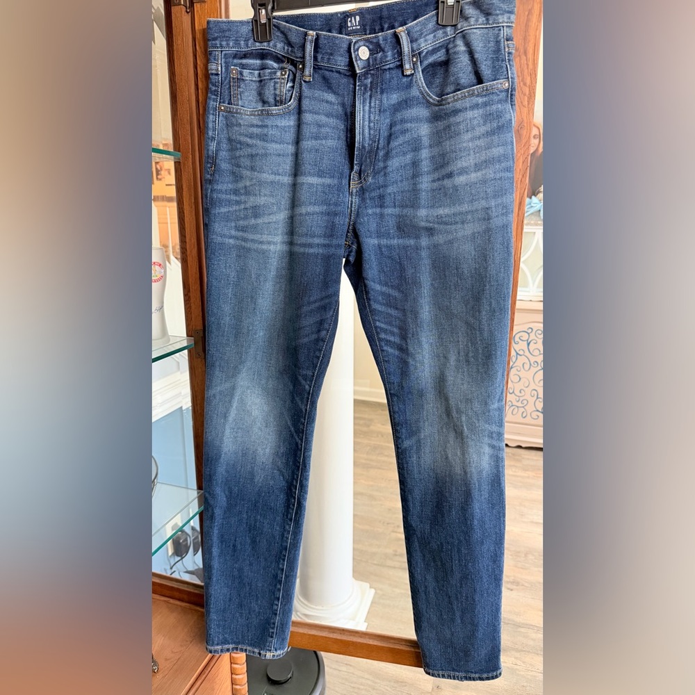 GAP Men's Dark Blue Slim Straight Jeans